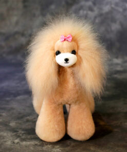 Teddy Bear Model Wig Hair Champagne Dog groomers, scissors practice, creative grooming, Asian style