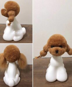 Teddy Bear Model Dog Head Hair Red Wig is ideal for practising scissoring techniques in grooming schools to teach students safely and efficiently.