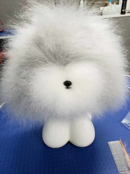 Mr Jiang Teddy body Head Wig Grey unbrushed for Dog Groomers practice