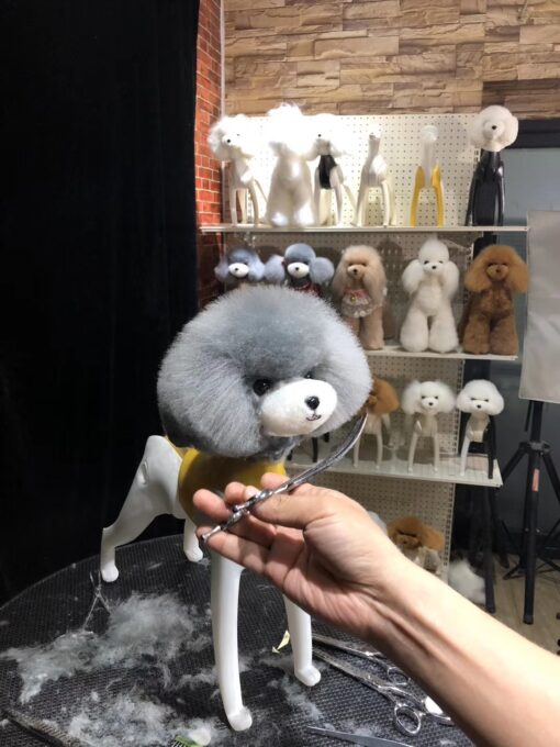 Mr Jiang Teddy body Head Wig Grey for Dog Groomers practice