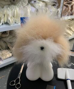 Mr Jiang Teddy body Head Wig Champagne for Dog Groomers practice wig unbrushed