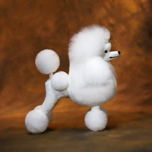 Toy Poodle Model Dog Hair Extra Long White Wig
