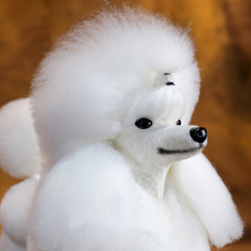 Toy Poodle Model Dog Hair Extra Long White Wig