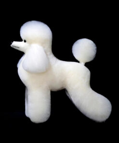 Toy Poodle Model Dog Hair White Wig is ideal for practising scissoring techniques in grooming schools to teach students safely and efficiently.