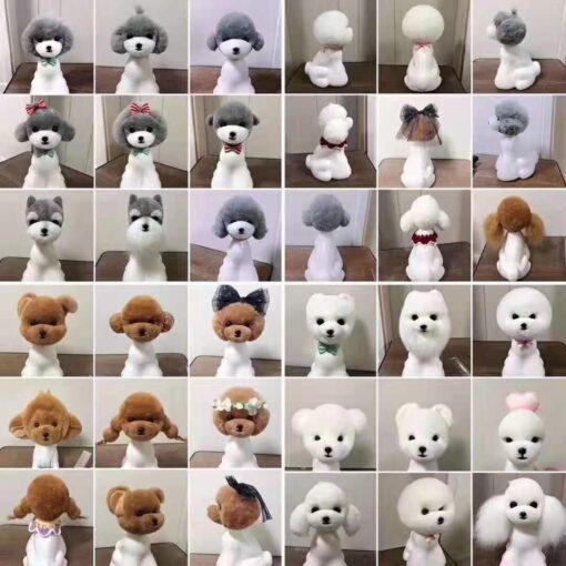 Teddy Bear Model Dog Head Hair Red Wig is ideal for practising scissoring techniques in grooming schools to teach students safely and efficiently.