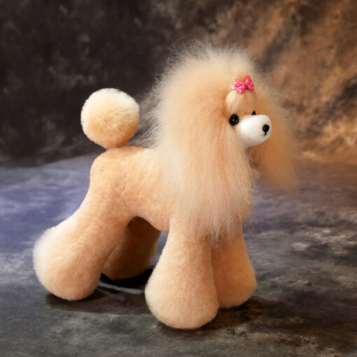 Teddy Bear Model Wig Hair Champagne Dog groomers, scissors practice, creative grooming, Asian style