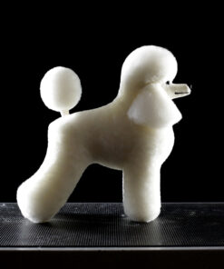Mr Jiang Toy Poodle Model Dog Hair Creamy White Wig is ideal for practising scissoring techniques in grooming schools to teach students safely and efficiently.