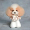 Teddy model dog head wig Champagne and white spotted