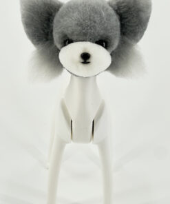 Teddy Bear Model Wig Head Hair Standing Ears Grey and Wite for Dog groomers