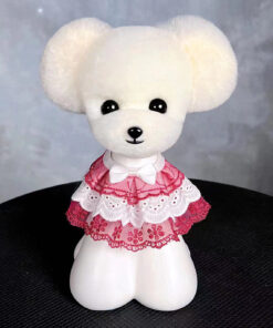 Teddy Bear Model Wig Head Hair Standing Ears Wite for Dog groomers