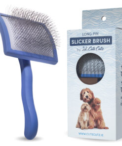 Cute Cutz Soft Pin Slicker Brush for Doodles, Cockerpoos, curly coated dogs and for Deshedding Large