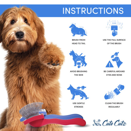 Instructions for using Long Soft Pin Slicker brush on doodles, poodles , Newfoundlands ,