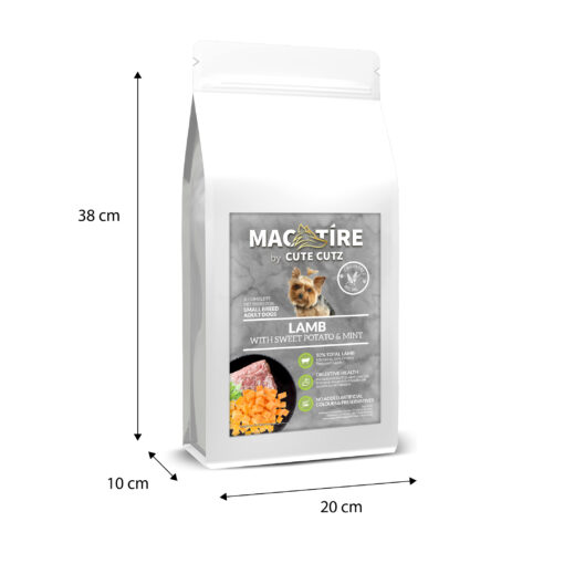 Mac Tire Grain Free Lamb, Potato, Mint Small Breed Dog Food ingredients bag