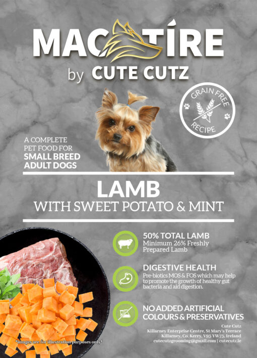 Mac Tire Grain Free Lamb, Potato, Mint Small Breed Dog Food ingredients