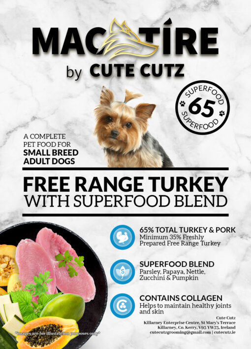 Mac Tire Superfood 65% Adult Dog Small Breed - Free Range Turkey with Superfoods